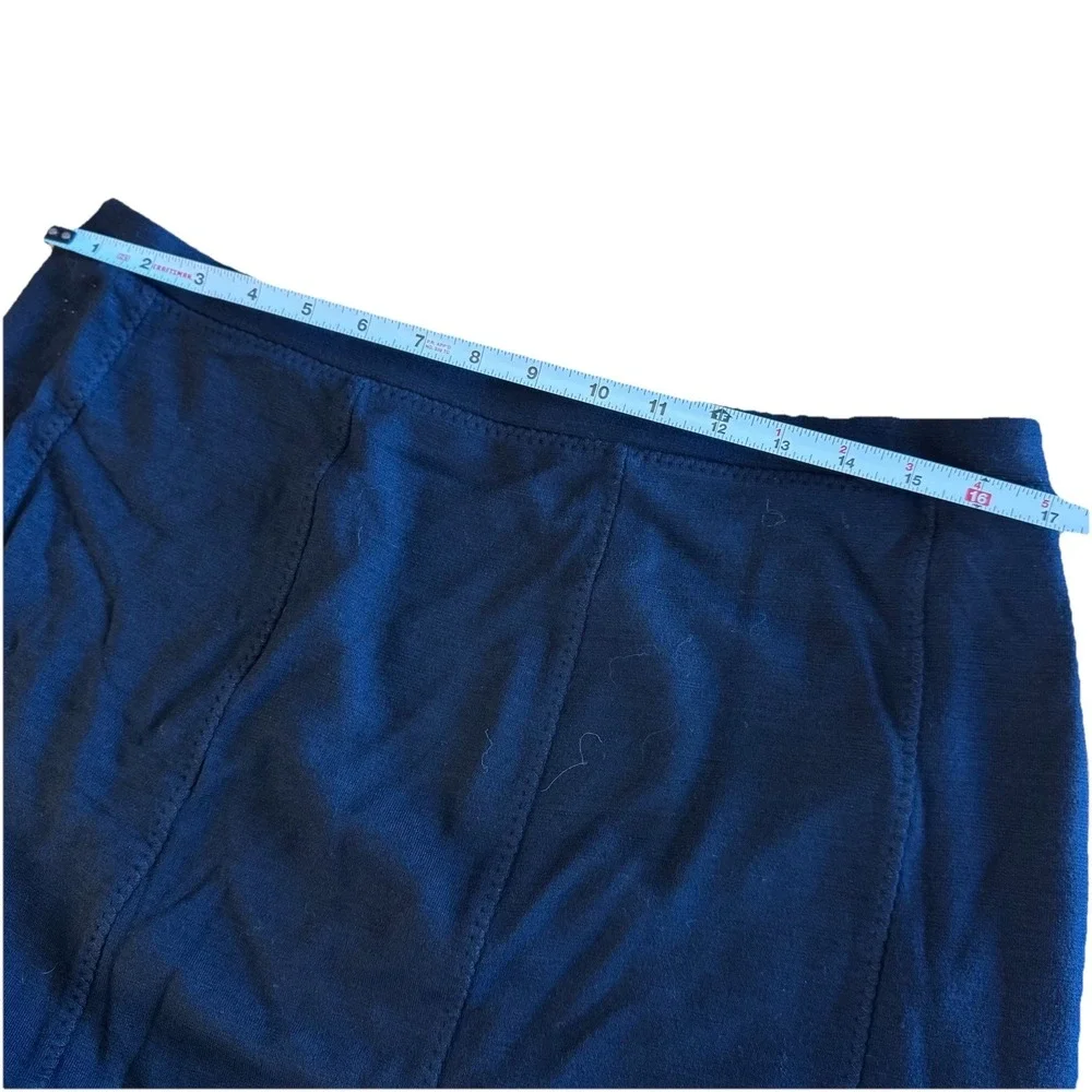 EILEEN FISHER Black Godot Skirt Womens Wool Viscose Blend Elastic Waist Large - Picture 4 of 6
